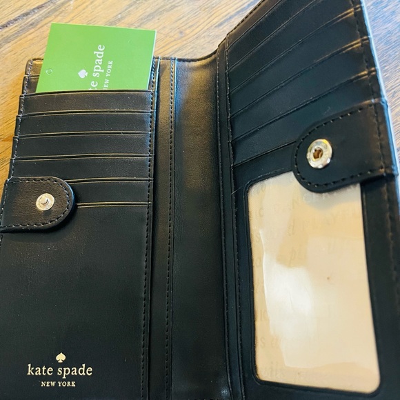 Kate Spade Black and White Striped Wallet - Picture 2 of 5
